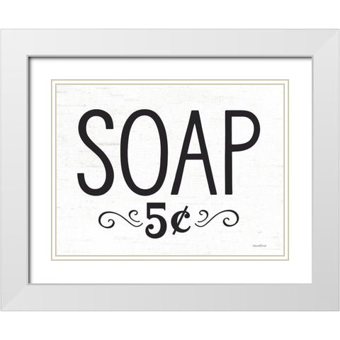 Soap White Modern Wood Framed Art Print with Double Matting by Lettered and Lined