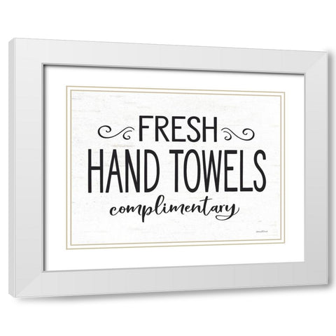 Fresh Hand Towels White Modern Wood Framed Art Print with Double Matting by Lettered and Lined