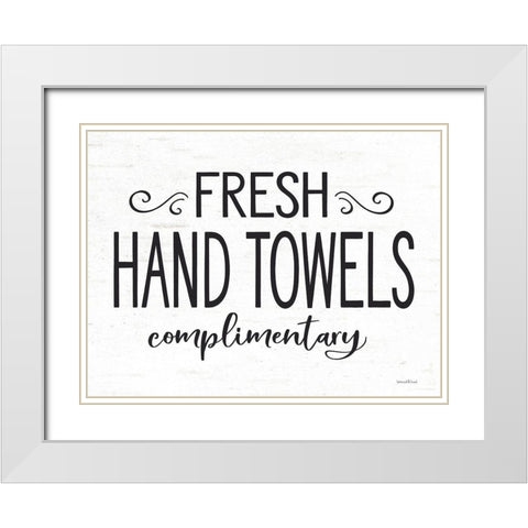 Fresh Hand Towels White Modern Wood Framed Art Print with Double Matting by Lettered and Lined