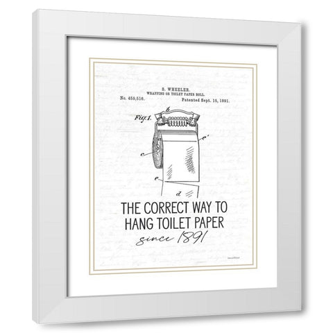 Correct Way to Hang Toilet Paper White Modern Wood Framed Art Print with Double Matting by Lettered and Lined