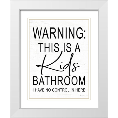 Kids Bathroom White Modern Wood Framed Art Print with Double Matting by Lettered and Lined
