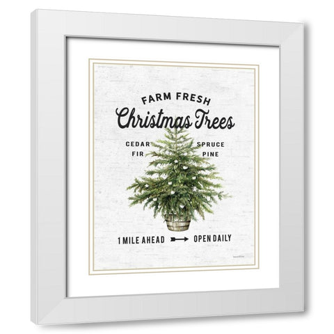 Farm Fresh Christmas Trees I White Modern Wood Framed Art Print with Double Matting by Lettered and Lined