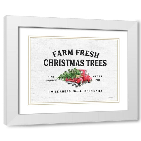 Farm Fresh Christmas Trees II White Modern Wood Framed Art Print with Double Matting by Lettered and Lined