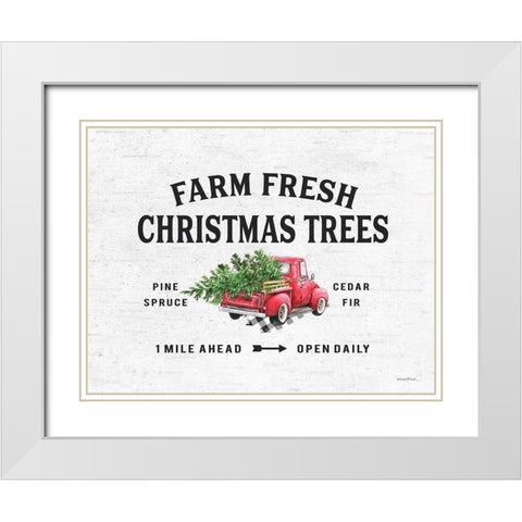 Farm Fresh Christmas Trees II White Modern Wood Framed Art Print with Double Matting by Lettered and Lined
