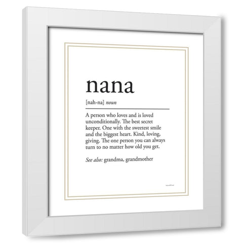 Nana Definition White Modern Wood Framed Art Print with Double Matting by Lettered and Lined