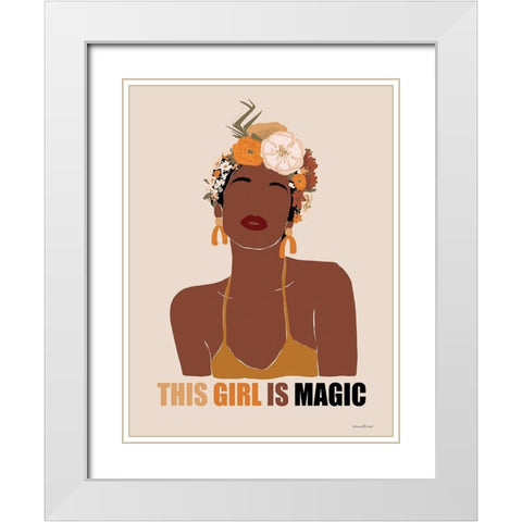 This Girl is Magic I White Modern Wood Framed Art Print with Double Matting by Lettered and Lined