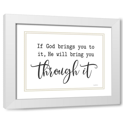 Through It White Modern Wood Framed Art Print with Double Matting by lettered And lined