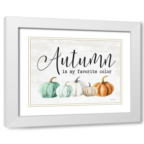 Autumn is My Favorite Color White Modern Wood Framed Art Print with Double Matting by Lettered and Lined