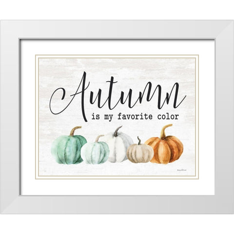 Autumn is My Favorite Color White Modern Wood Framed Art Print with Double Matting by Lettered and Lined