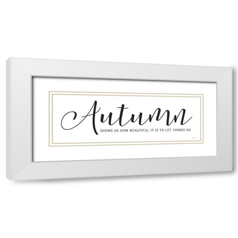 Autumn White Modern Wood Framed Art Print with Double Matting by lettered And lined