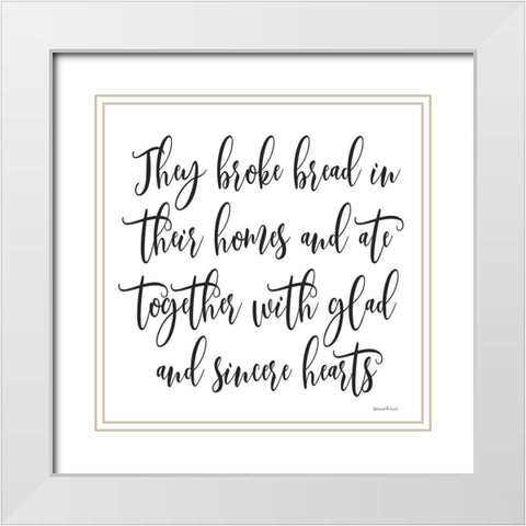 They Broke Bread White Modern Wood Framed Art Print with Double Matting by lettered And lined