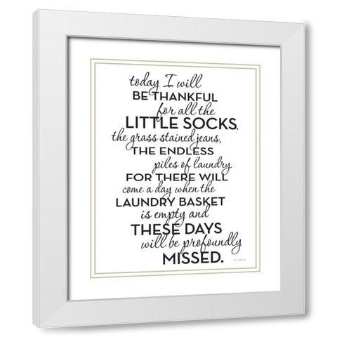 Laundry Blessings II White Modern Wood Framed Art Print with Double Matting by lettered And lined