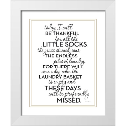 Laundry Blessings II White Modern Wood Framed Art Print with Double Matting by lettered And lined