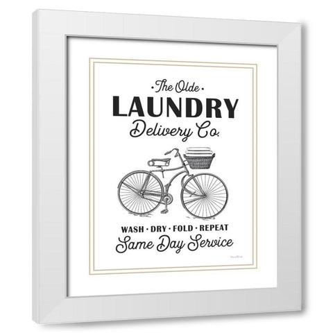 Laundry Delivery Co. White Modern Wood Framed Art Print with Double Matting by lettered And lined