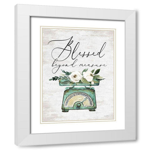 Blessed Beyond Measure White Modern Wood Framed Art Print with Double Matting by lettered And lined