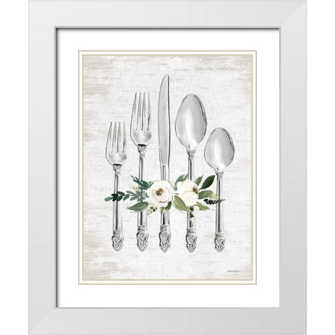 Ready to Dine White Modern Wood Framed Art Print with Double Matting by lettered And lined