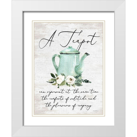 A Teapot White Modern Wood Framed Art Print with Double Matting by lettered And lined