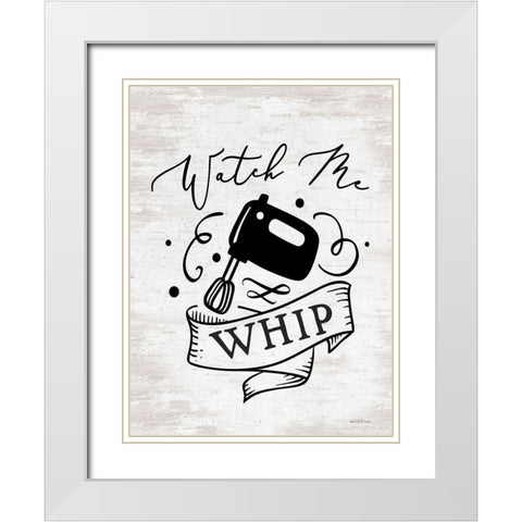 Watch Me Whip White Modern Wood Framed Art Print with Double Matting by lettered And lined