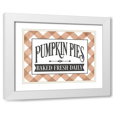 Pumpkin Pies White Modern Wood Framed Art Print with Double Matting by Lettered And Lined