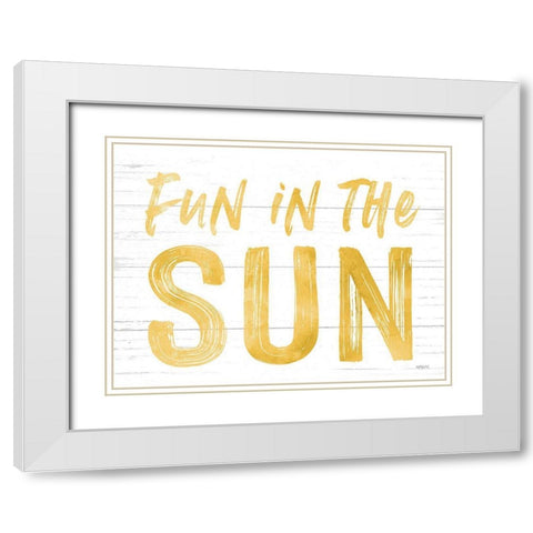 Fun in the Sun White Modern Wood Framed Art Print with Double Matting by Lettered and Lined