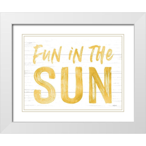 Fun in the Sun White Modern Wood Framed Art Print with Double Matting by Lettered and Lined