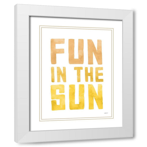 Fun in the Sun White Modern Wood Framed Art Print with Double Matting by Lettered and Lined
