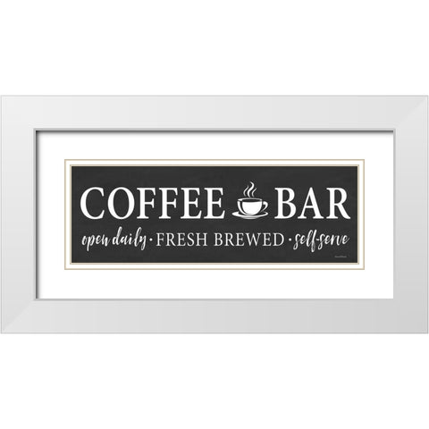 Self-Serve Coffee Bar  White Modern Wood Framed Art Print with Double Matting by Lettered And Lined