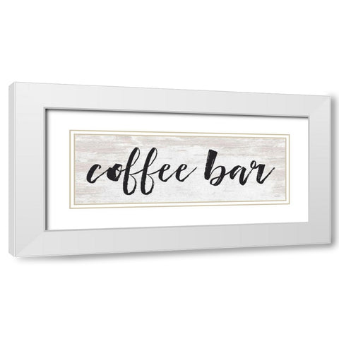 Coffee Bar White Modern Wood Framed Art Print with Double Matting by Lettered And Lined