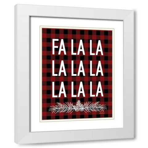 Fa La La   White Modern Wood Framed Art Print with Double Matting by lettered and lined