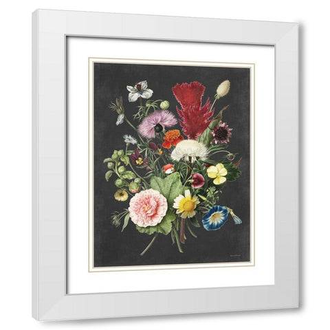 Vintage Bouquet White Modern Wood Framed Art Print with Double Matting by Lettered And Lined