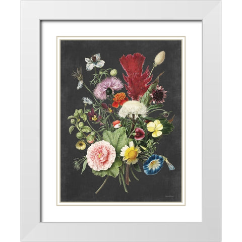 Vintage Bouquet White Modern Wood Framed Art Print with Double Matting by Lettered And Lined