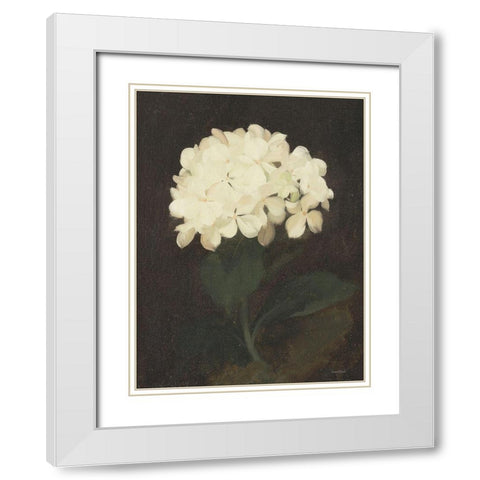 Vintage White Hydrangea White Modern Wood Framed Art Print with Double Matting by Lettered And Lined