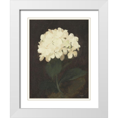 Vintage White Hydrangea White Modern Wood Framed Art Print with Double Matting by Lettered And Lined