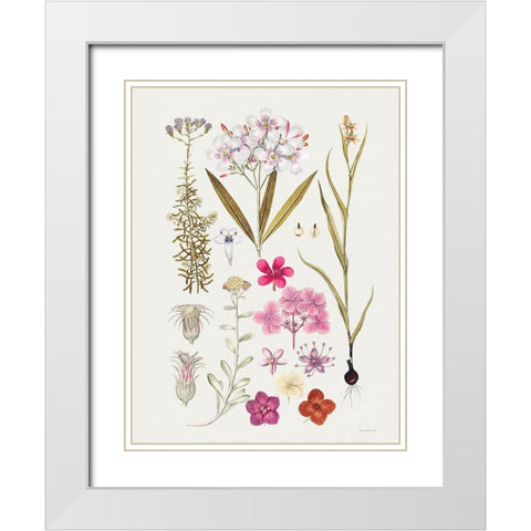 Vintage Bloom Study White Modern Wood Framed Art Print with Double Matting by Lettered And Lined