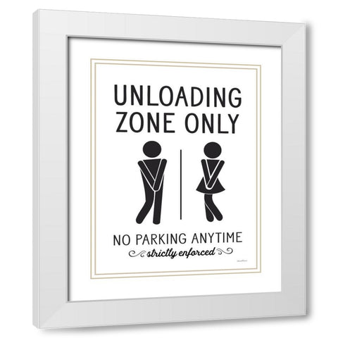 Unloading Zone Only White Modern Wood Framed Art Print with Double Matting by Lettered And Lined