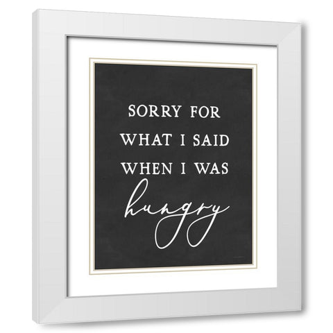 I Was Hungry White Modern Wood Framed Art Print with Double Matting by Lettered And Lined