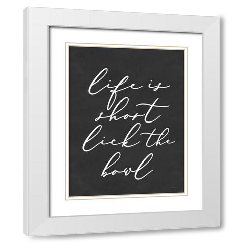 Lick the Bowl White Modern Wood Framed Art Print with Double Matting by Lettered and Lined