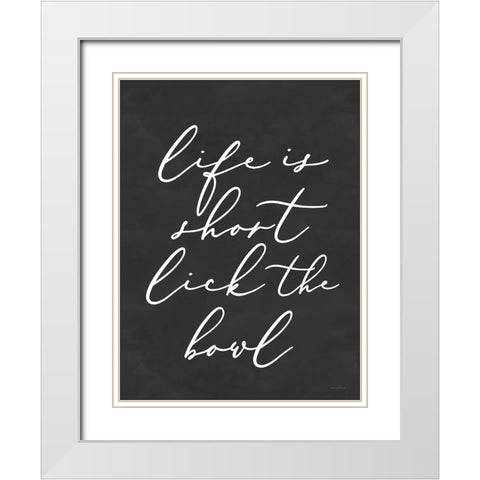 Lick the Bowl White Modern Wood Framed Art Print with Double Matting by Lettered and Lined
