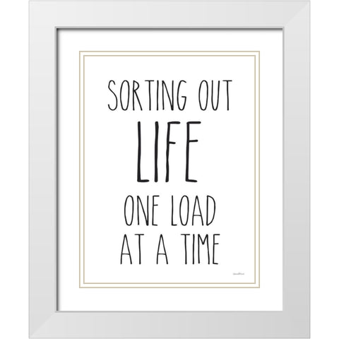 One Load at a Time White Modern Wood Framed Art Print with Double Matting by Lettered And Lined