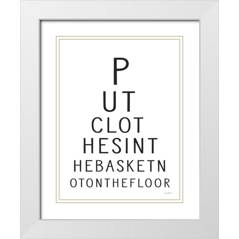 Put Clothes in the Basket White Modern Wood Framed Art Print with Double Matting by Lettered And Lined