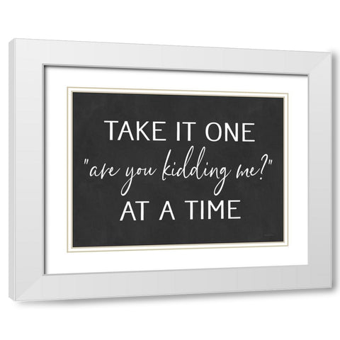Are You Kidding Me? White Modern Wood Framed Art Print with Double Matting by Lettered And Lined