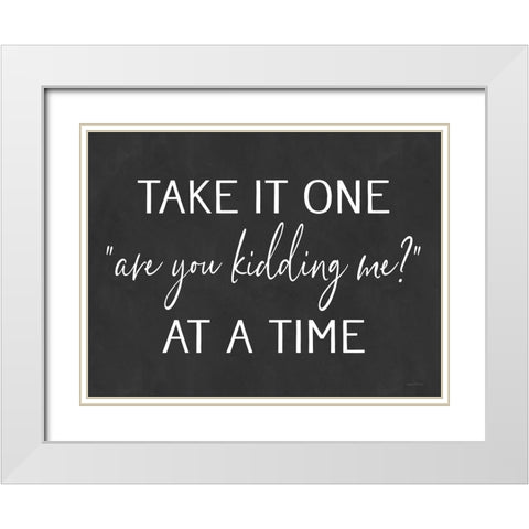 Are You Kidding Me? White Modern Wood Framed Art Print with Double Matting by Lettered And Lined