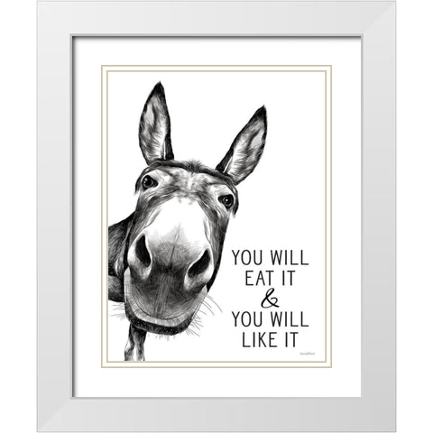 You Will Eat It White Modern Wood Framed Art Print with Double Matting by Lettered And Lined