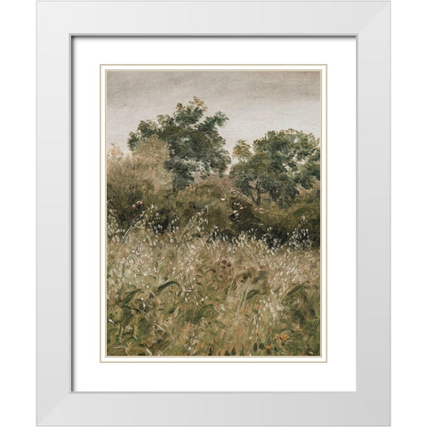 Flowers in the Field I White Modern Wood Framed Art Print with Double Matting by Lettered And Lined