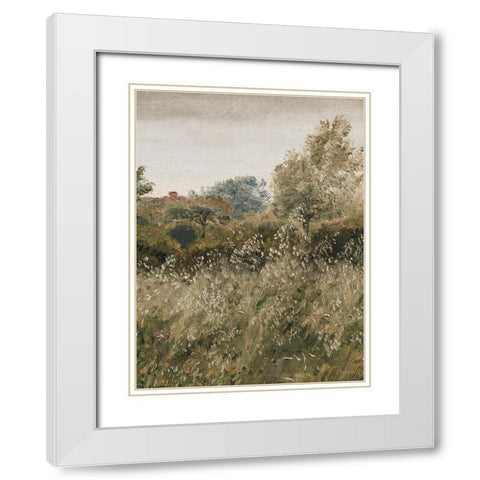 Flowers in the Field II White Modern Wood Framed Art Print with Double Matting by lettered And lined