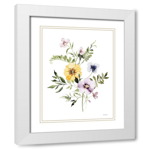 Wildflowers II White Modern Wood Framed Art Print with Double Matting by Lettered And Lined