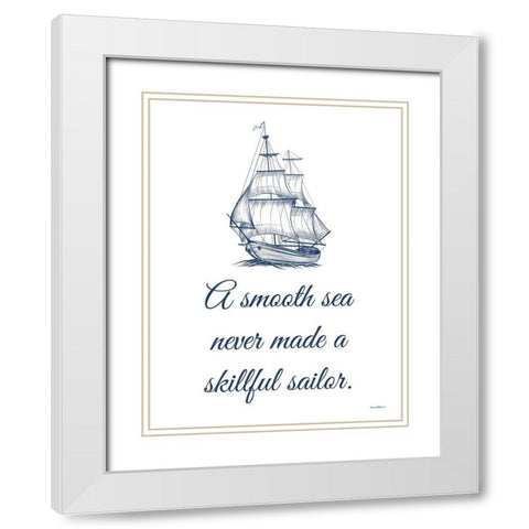 Skillful Sailor White Modern Wood Framed Art Print with Double Matting by Lettered And Lined