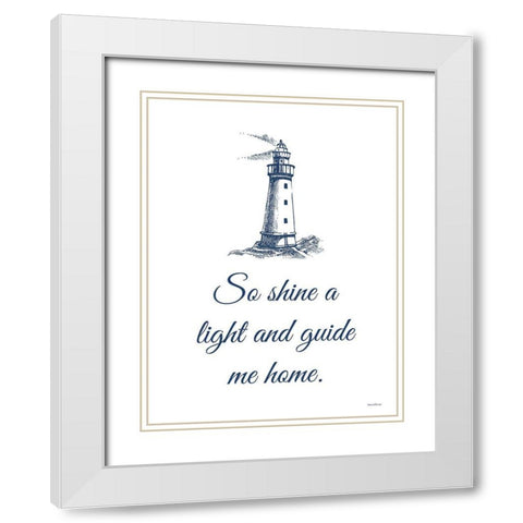 Guide Me Home White Modern Wood Framed Art Print with Double Matting by Lettered And Lined