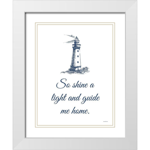 Guide Me Home White Modern Wood Framed Art Print with Double Matting by Lettered And Lined