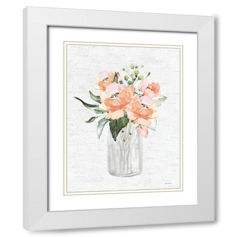 Spring Floral I White Modern Wood Framed Art Print with Double Matting by Lettered And Lined